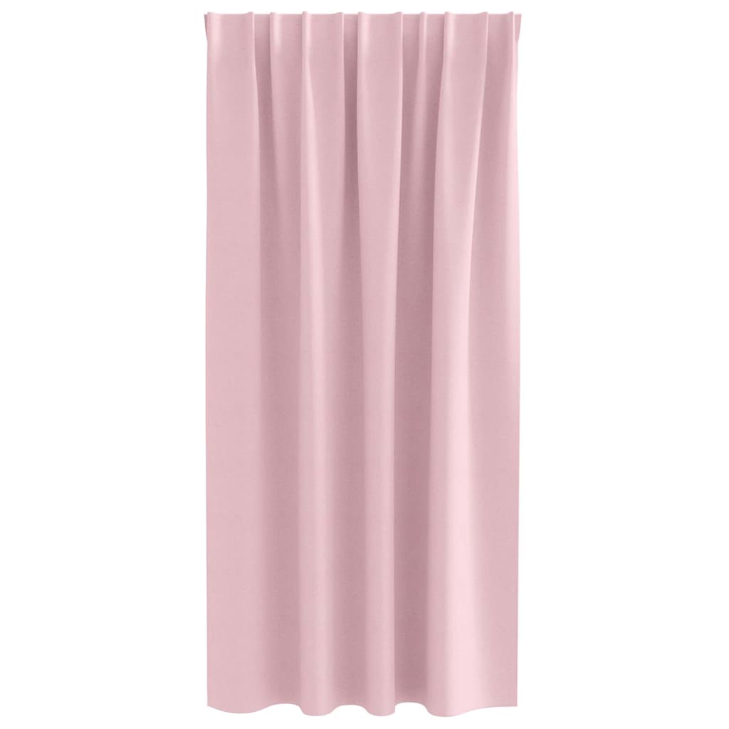 Mørklægningsgardiner med ringe 2 stk. Lyserød 175 x 140 cm