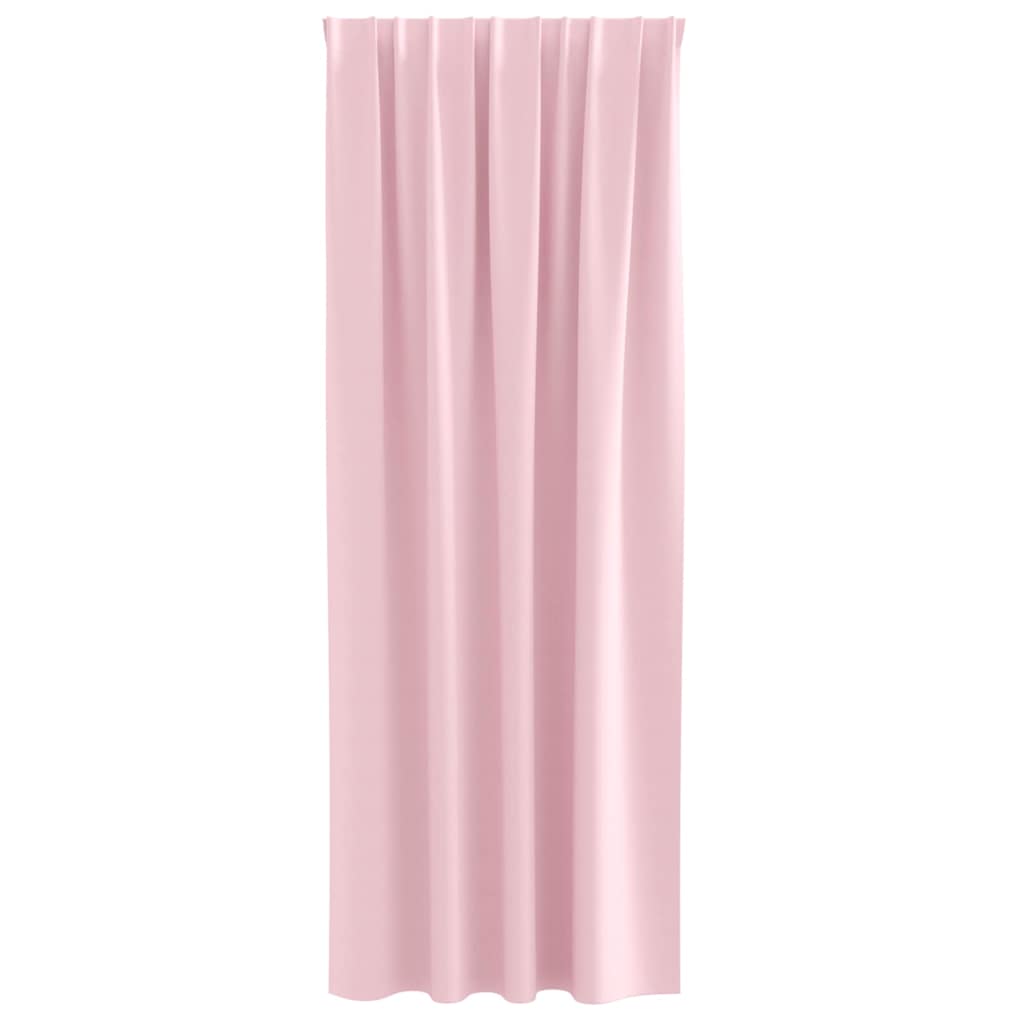 Mørklægningsgardiner med ringe 2 stk. Lyserød 225 x 140 cm