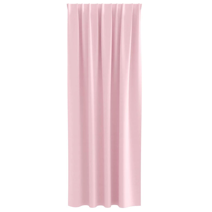 Mørklægningsgardiner med ringe 2 stk. Lyserød 260 x 140 cm