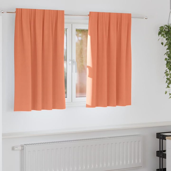 Mørklægningsgardiner med ringe 2 stk. Terrakotta 140 x 140 cm