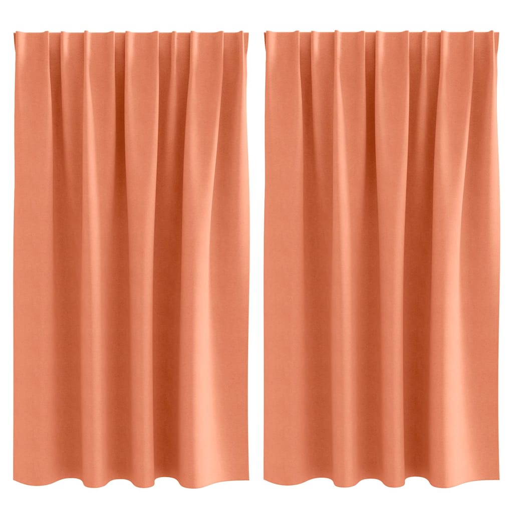 Mørklægningsgardiner med ringe 2 stk. Terrakotta 140 x 140 cm