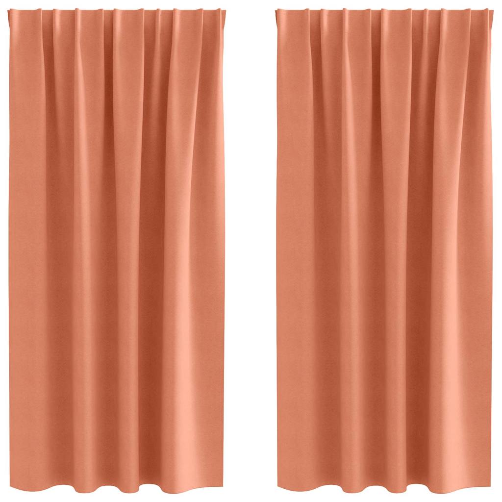 Mørklægningsgardiner med ringe 2 pcs Terrakotta 175 x 140 cm