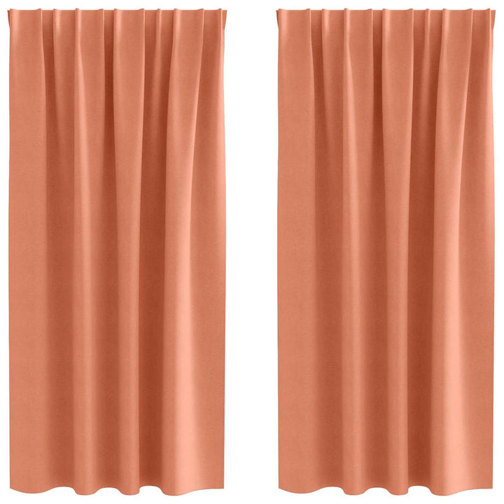 Mørklægningsgardiner med ringe 2 pcs Terrakotta 175 x 140 cm