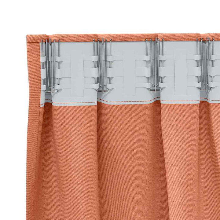 Mørklægningsgardiner med ringe 2 stk. Terrakotta 260 x 140 cm