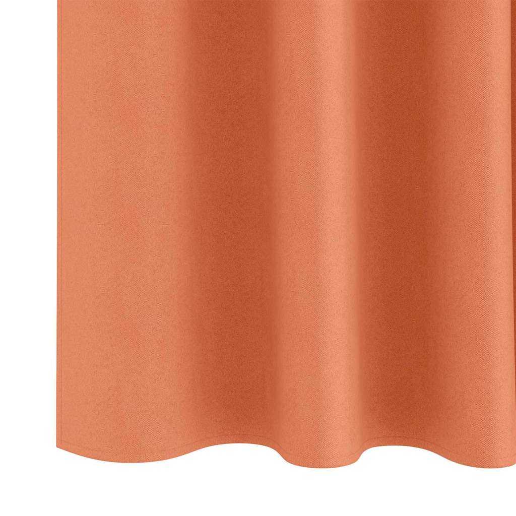 Mørklægningsgardiner med ringe 2 stk. Terrakotta 260 x 140 cm