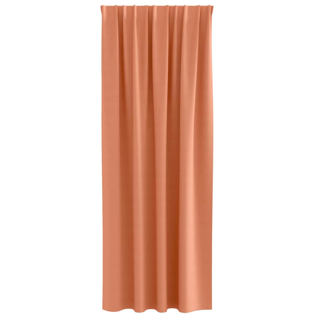 Mørklægningsgardiner med ringe 2 stk. Terrakotta 260 x 140 cm