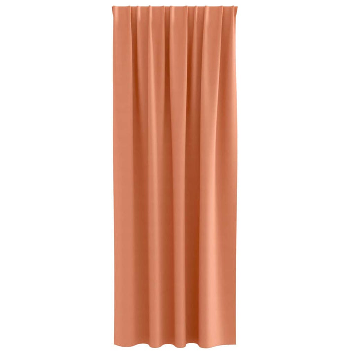 Mørklægningsgardiner med ringe 2 stk. Terrakotta 260 x 140 cm