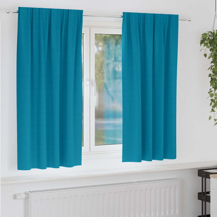 Mørklægningsgardiner med ringe 2 pcs Turkis 175 x 140 cm