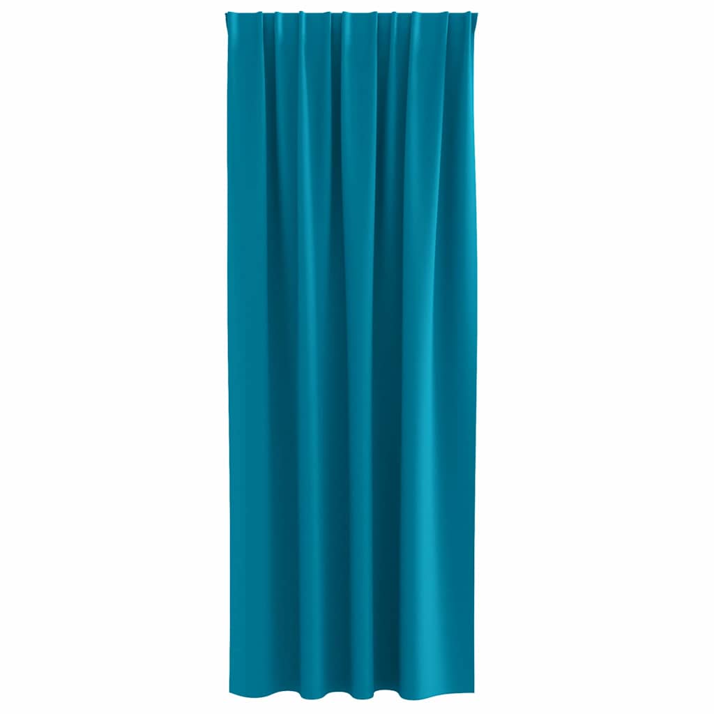 Mørklægningsgardiner med ringe 2 stk. Turkis 225 x 140 cm