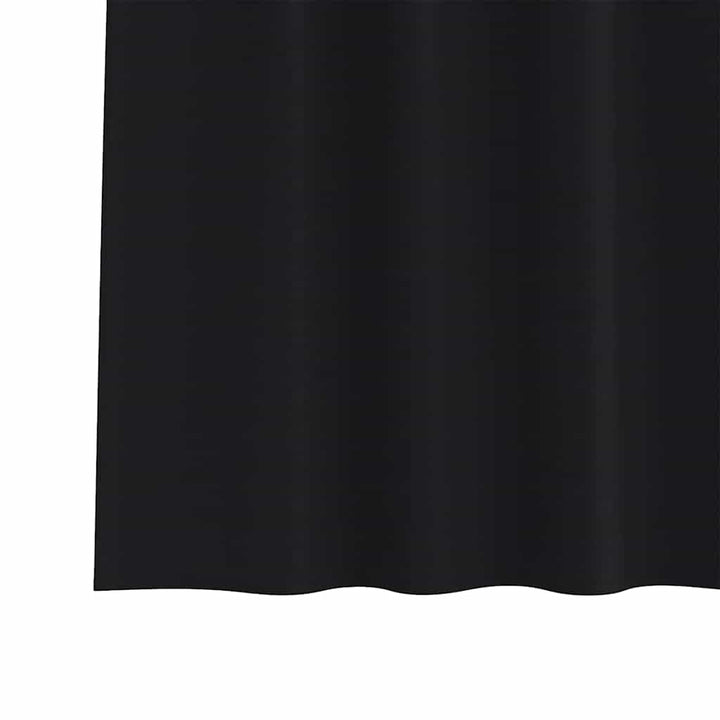 Mørklægningsgardiner med ringe 2 stk. Sort 140 x 140 cm