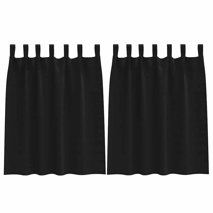 Mørklægningsgardiner med ringe 2 stk. Sort 140 x 140 cm