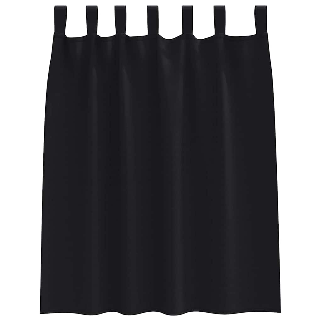 Mørklægningsgardiner med ringe 2 stk. Sort 140 x 140 cm