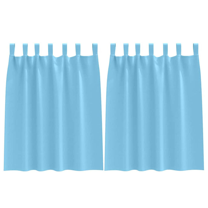 Mørklægningsgardiner med ringe 2 pcs Lys blå 140 x 140 cm