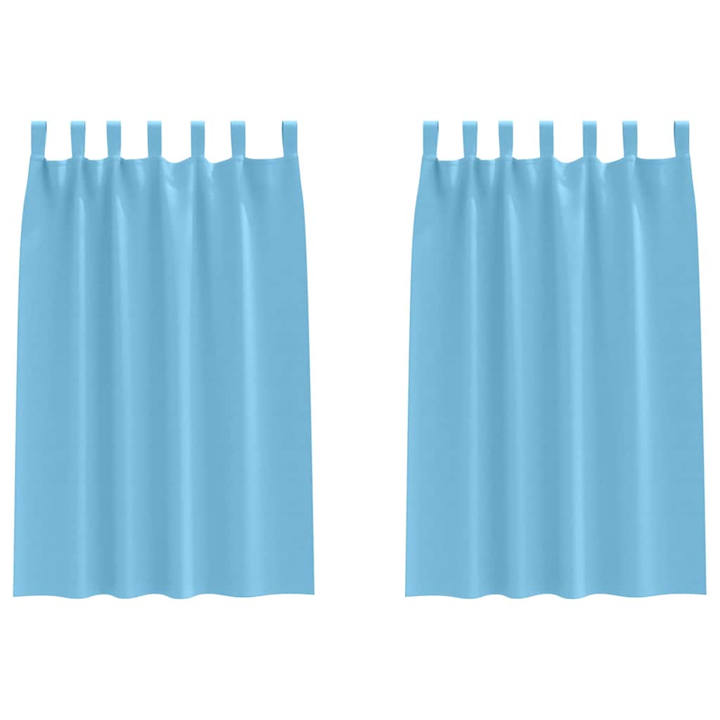 Mørklægningsgardiner med ringe 2 pcs Lys blå 175 x 140 cm