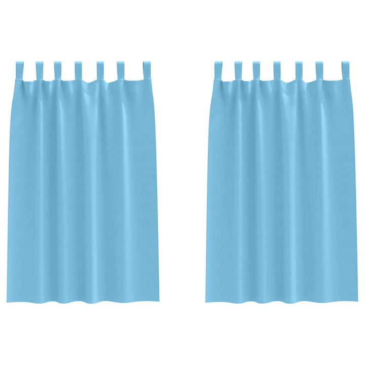 Mørklægningsgardiner med ringe 2 pcs Lys blå 175 x 140 cm