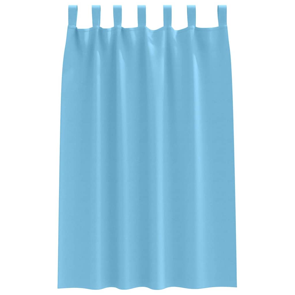 Mørklægningsgardiner med ringe 2 pcs Lys blå 175 x 140 cm