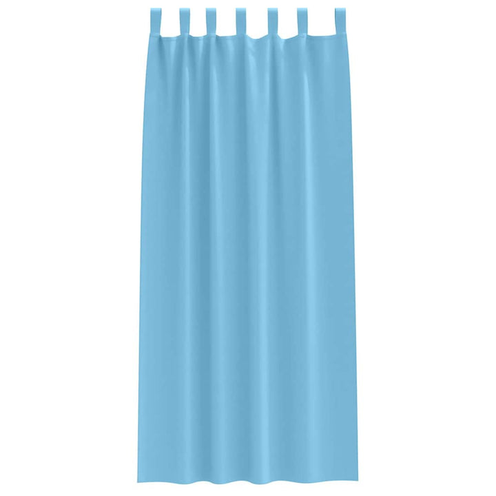 Mørklægningsgardiner med ringe 2 pcs Lys blå 225 x 140 cm