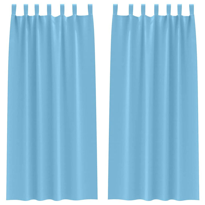 Mørklægningsgardiner med ringe 2 stk. Lyseblå 245 x 140 cm