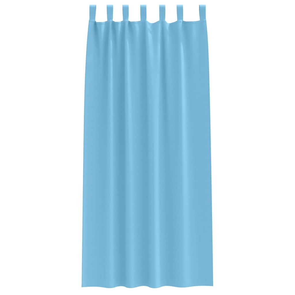 Mørklægningsgardiner med ringe 2 stk. Lyseblå 245 x 140 cm