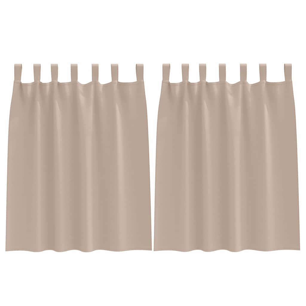 Mørklægningsgardiner med ringe 2 stk. Gråbrun 140 x 140 cm