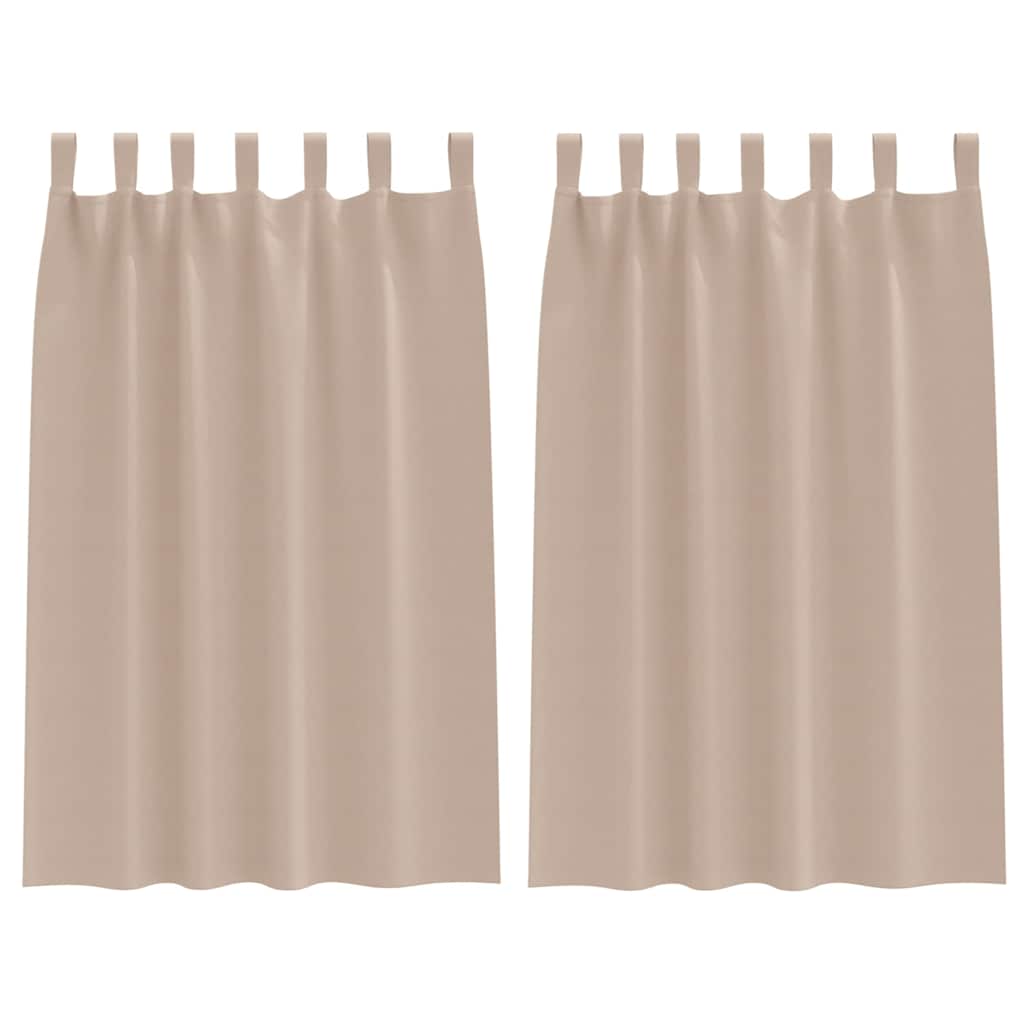 Mørklægningsgardiner med ringe 2 pcs Gråbrun 175 x 140 cm