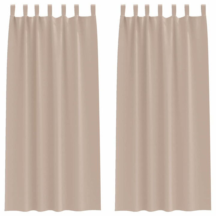 Mørklægningsgardiner med ringe 2 pcs Gråbrun 225 x 140 cm
