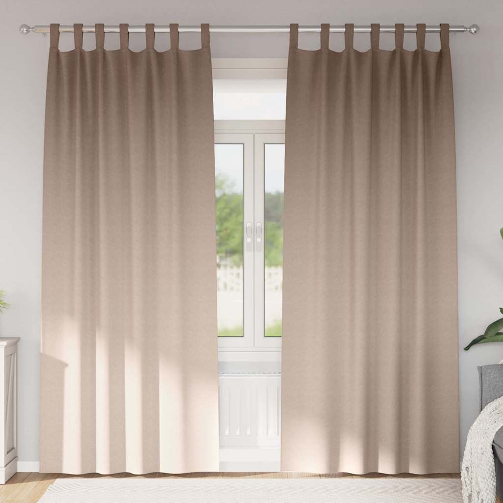 Mørklægningsgardiner med ringe 2 pcs Gråbrun 245 x 140 cm