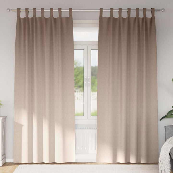 Mørklægningsgardiner med ringe 2 pcs Gråbrun 245 x 140 cm