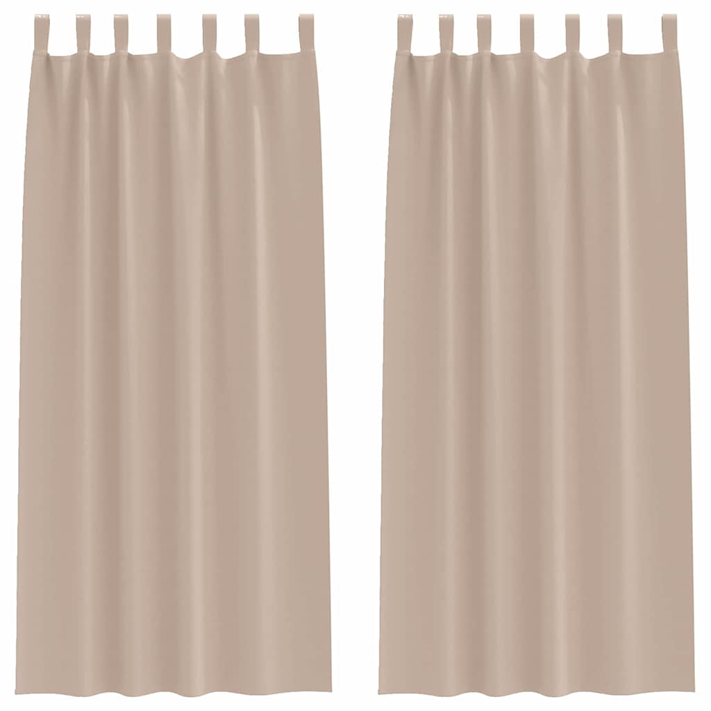 Mørklægningsgardiner med ringe 2 pcs Gråbrun 245 x 140 cm