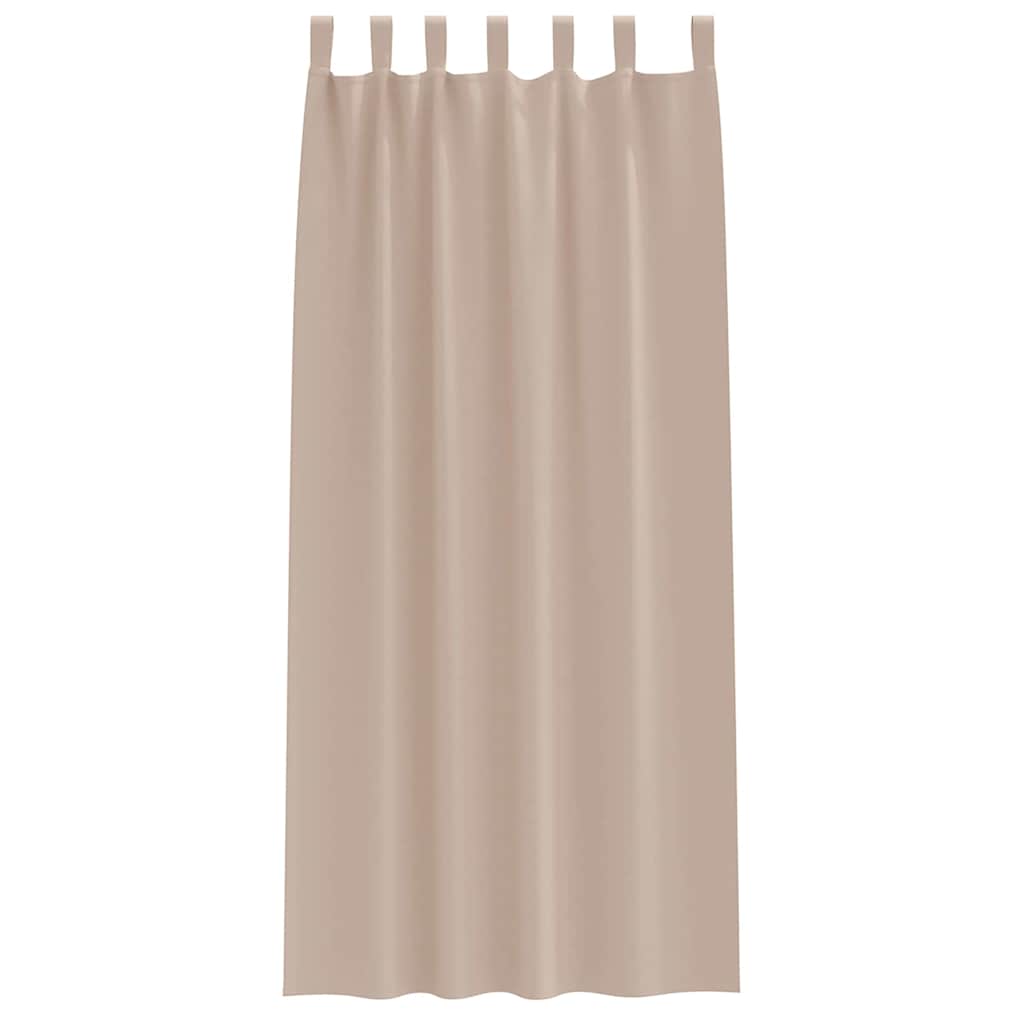 Mørklægningsgardiner med ringe 2 pcs Gråbrun 245 x 140 cm