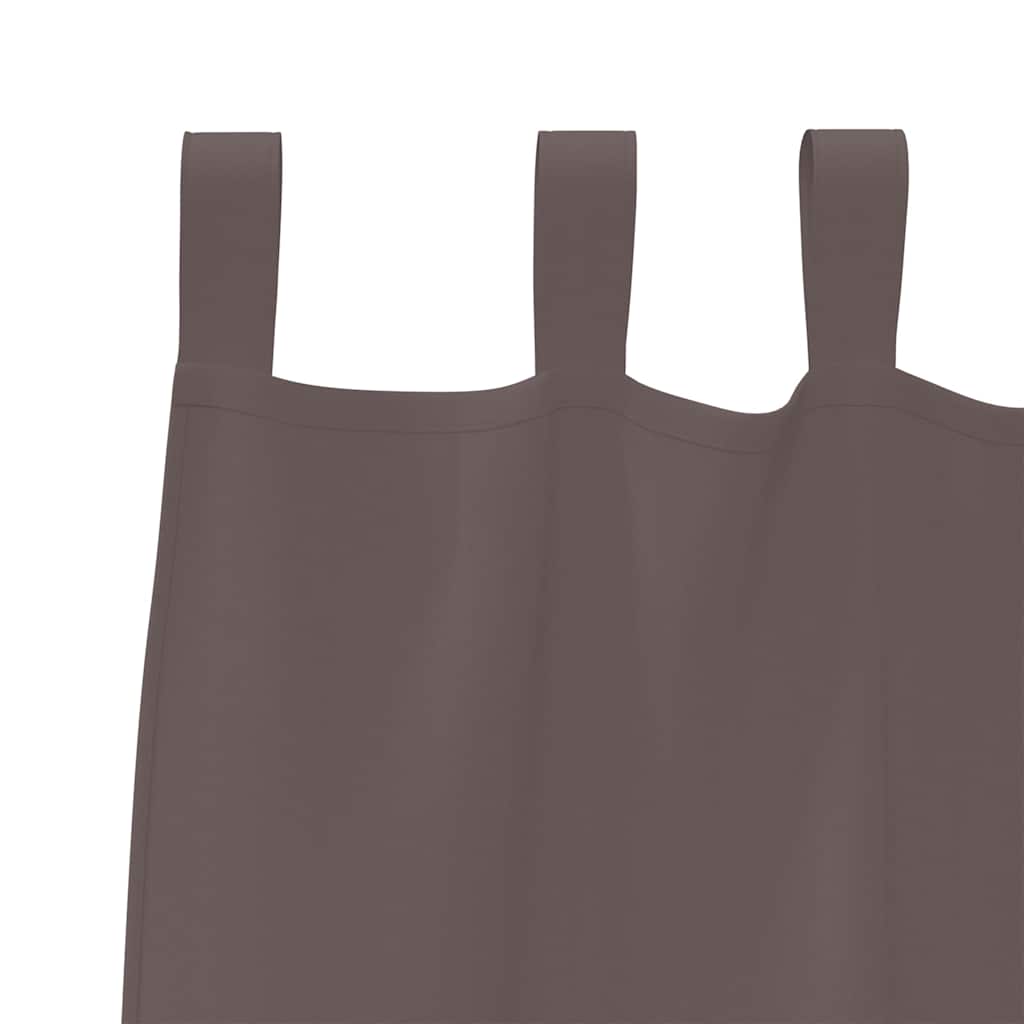 Mørklægningsgardiner med ringe 2 pcs Mørk Brun 140 x 140 cm