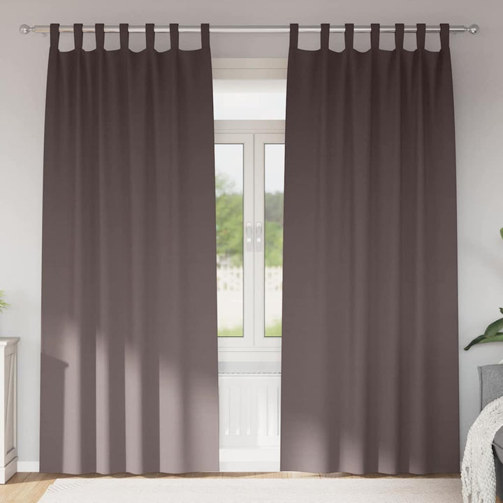 Mørklægningsgardiner med ringe 2 pcs Mørk Brun 225 x 140 cm