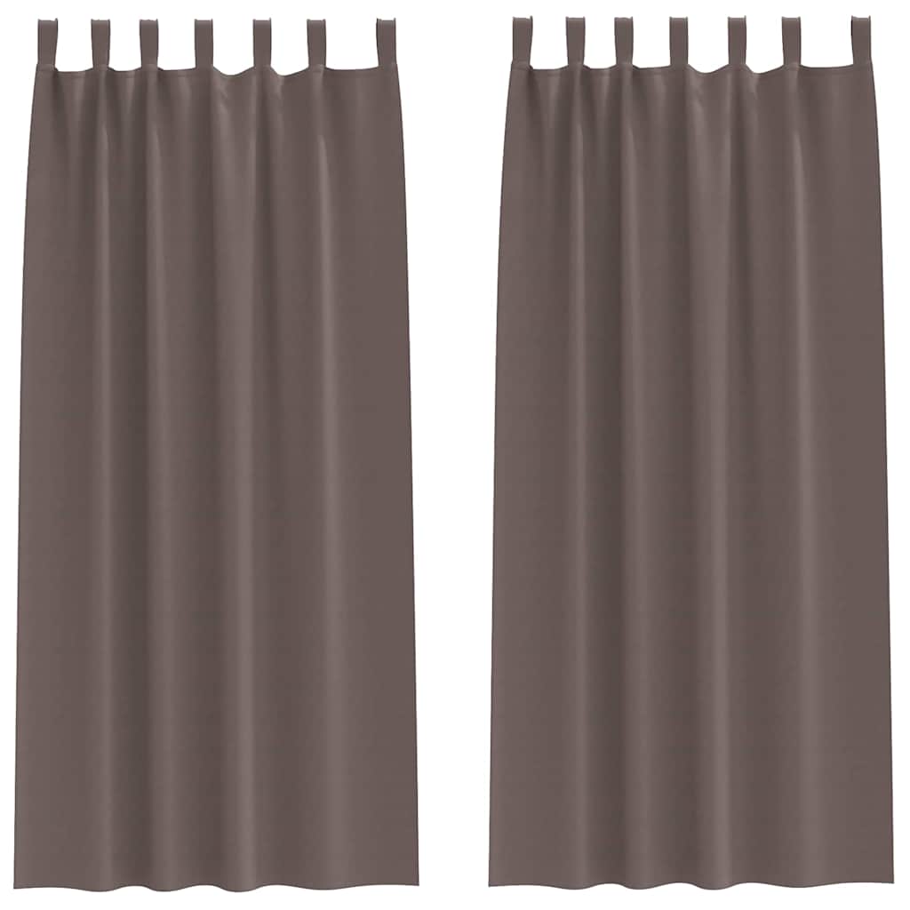 Mørklægningsgardiner med ringe 2 pcs Mørk Brun 225 x 140 cm