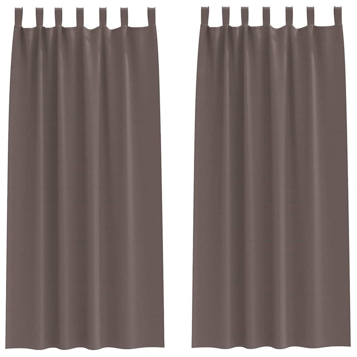 Mørklægningsgardiner med ringe 2 pcs Mørk Brun 225 x 140 cm