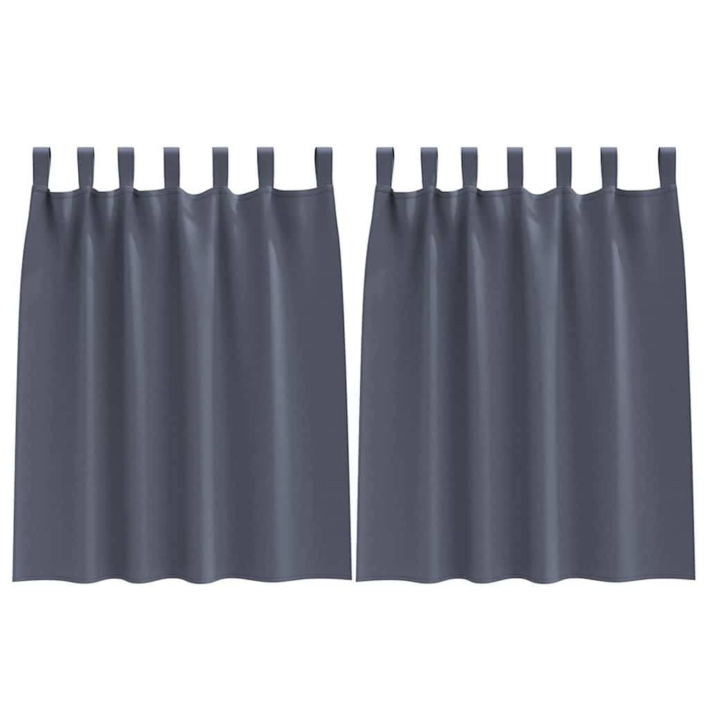 Mørklægningsgardiner med ringe 2 pcs Antracit 140 x 140 cm