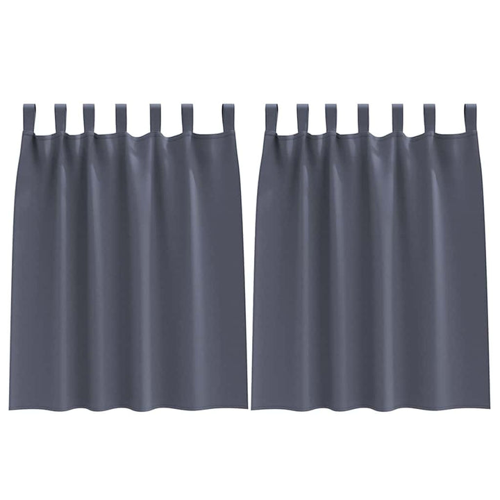 Mørklægningsgardiner med ringe 2 pcs Antracit 140 x 140 cm