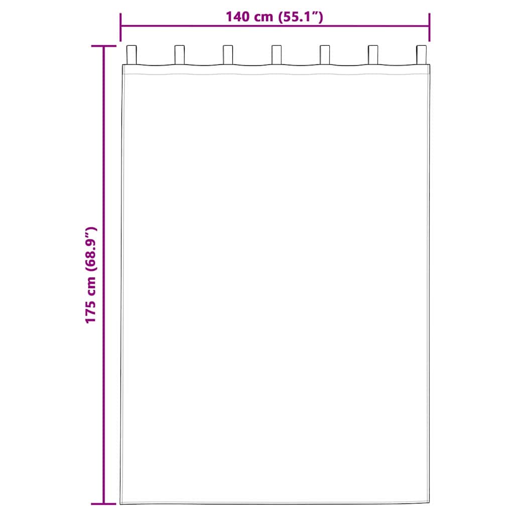 Mørklægningsgardiner med ringe 2 stk. Antracit 175 x 140 cm