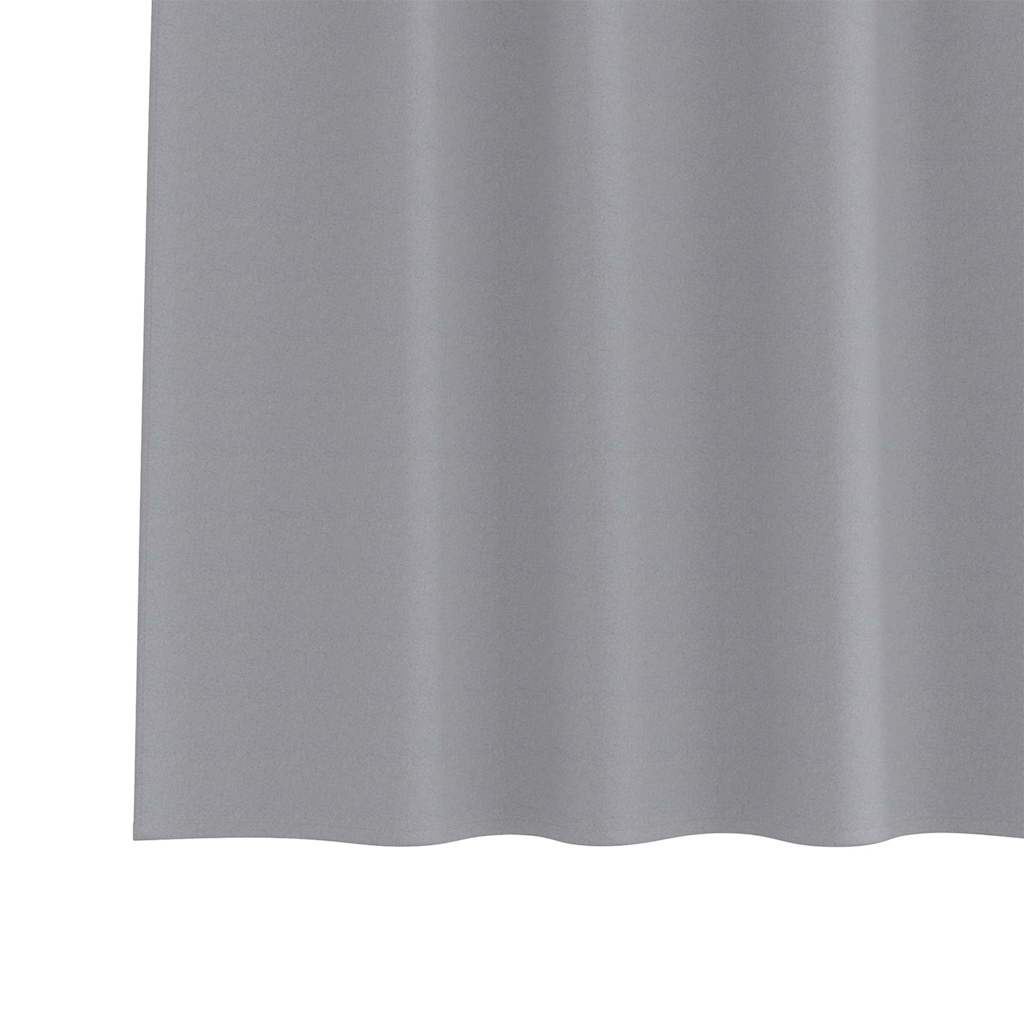 Mørklægningsgardiner med ringe 2 stk. Lysegrå 140 x 140 cm