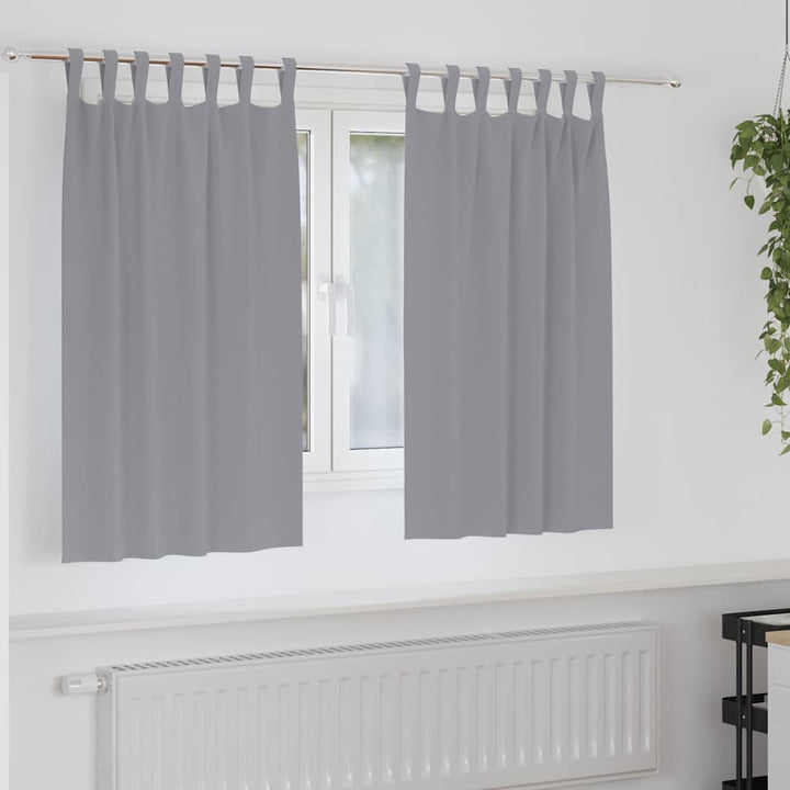 Mørklægningsgardiner med ringe 2 stk. Lysegrå 140 x 140 cm