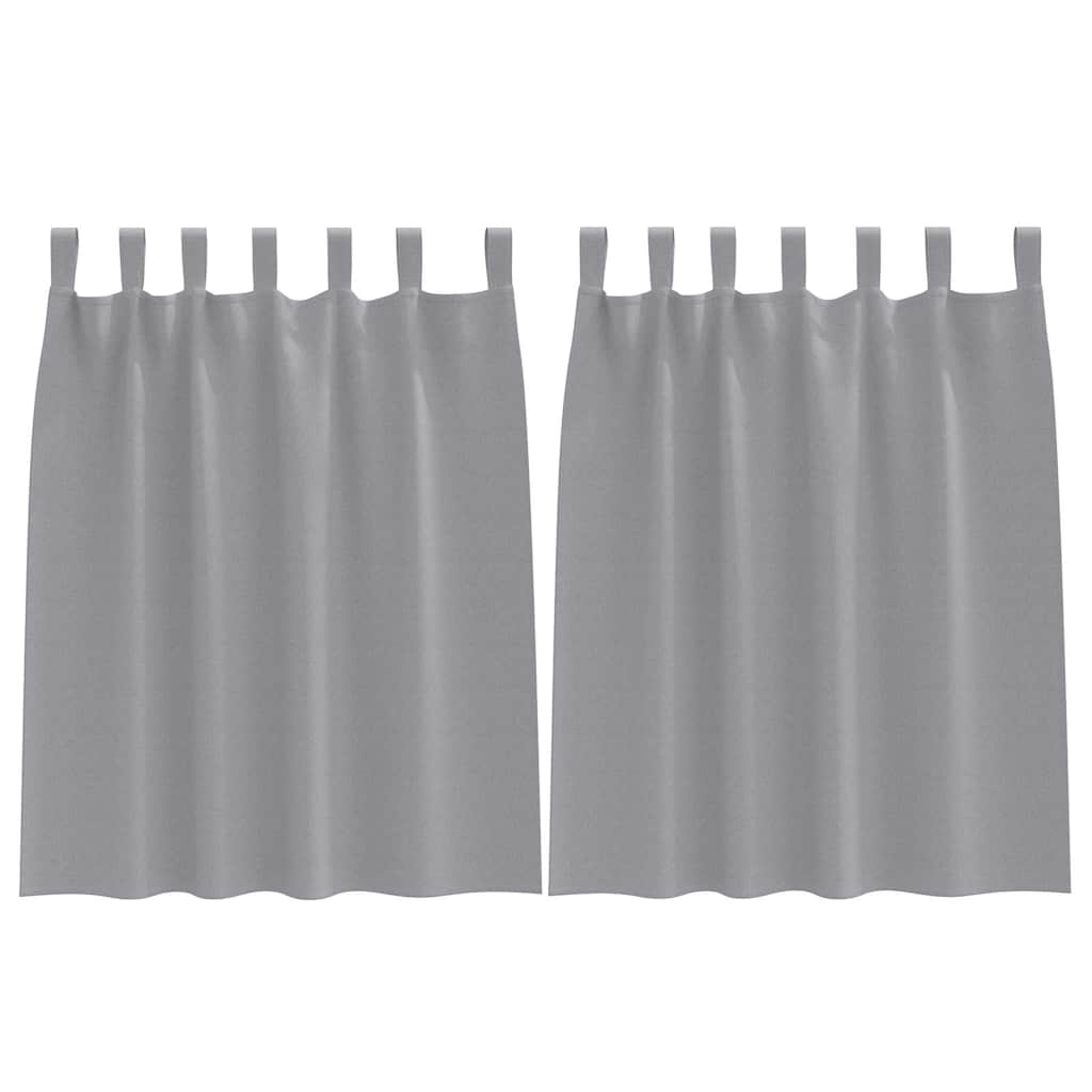 Mørklægningsgardiner med ringe 2 stk. Lysegrå 140 x 140 cm