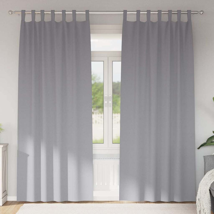 Mørklægningsgardiner med ringe 2 pcs Lysegrå 225 x 140 cm