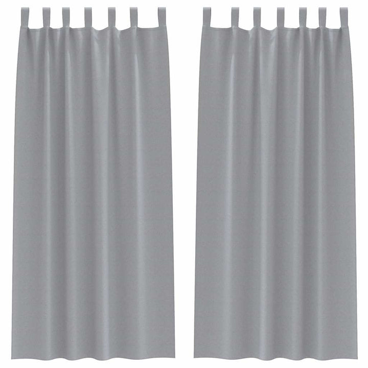 Mørklægningsgardiner med ringe 2 pcs Lysegrå 225 x 140 cm
