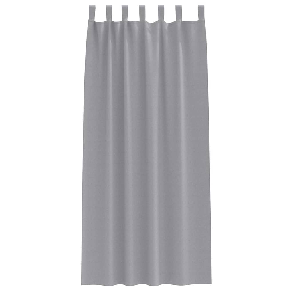 Mørklægningsgardiner med ringe 2 pcs Lysegrå 260 x 140 cm