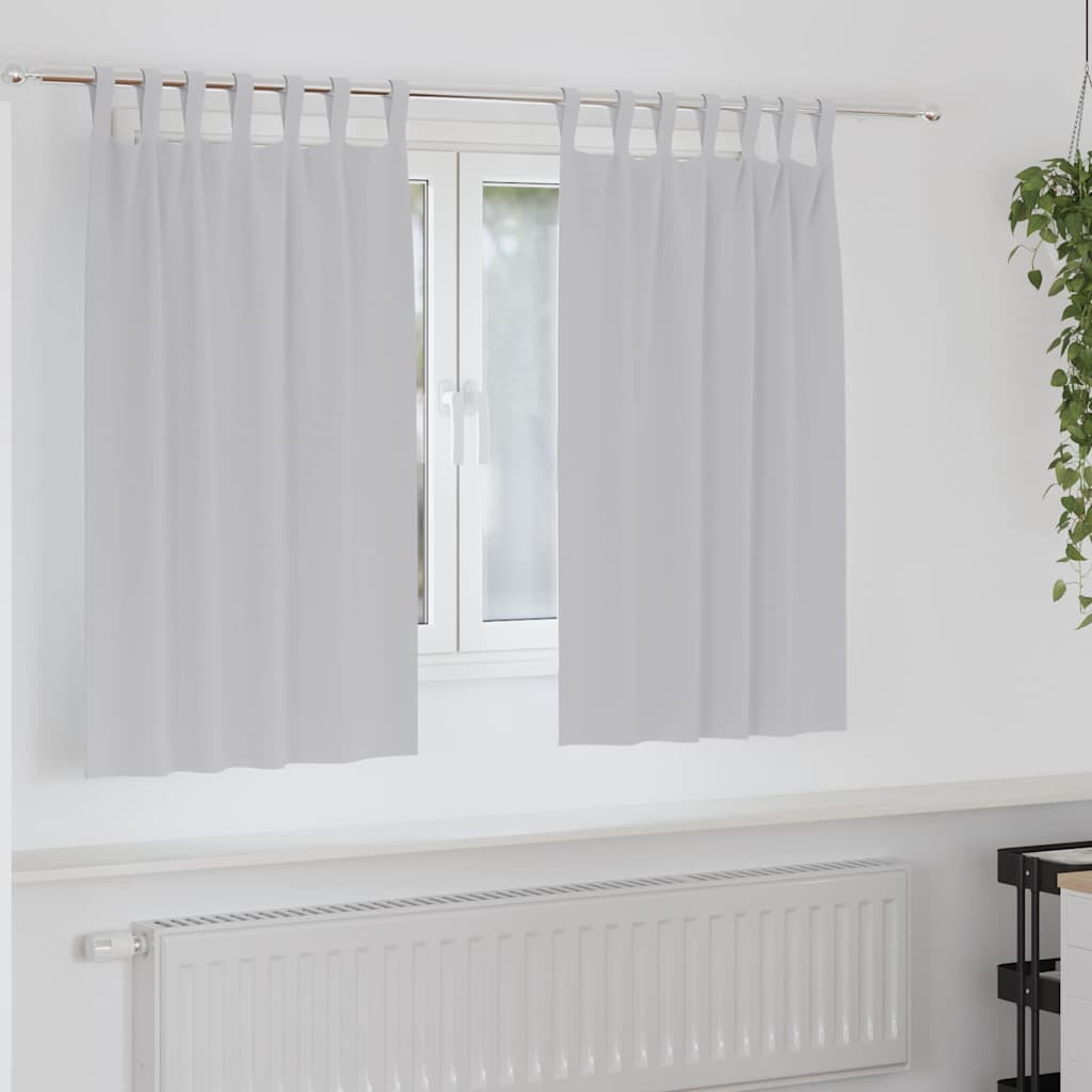Mørklægningsgardiner med ringe 2 stk. Lysegrå 140 x 140 cm