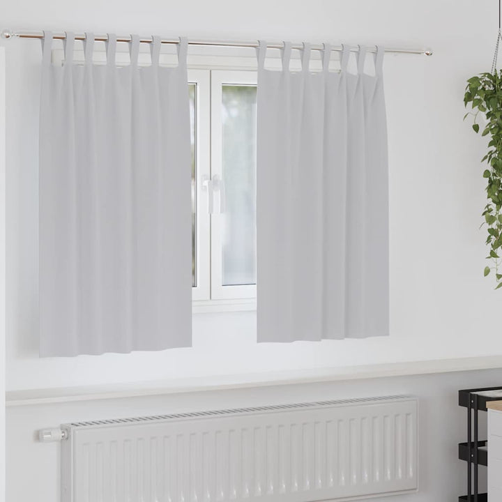 Mørklægningsgardiner med ringe 2 stk. Lysegrå 140 x 140 cm