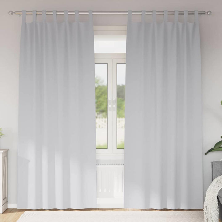 Mørklægningsgardiner med ringe 2 stk. Bleg Grå 260 x 140 cm