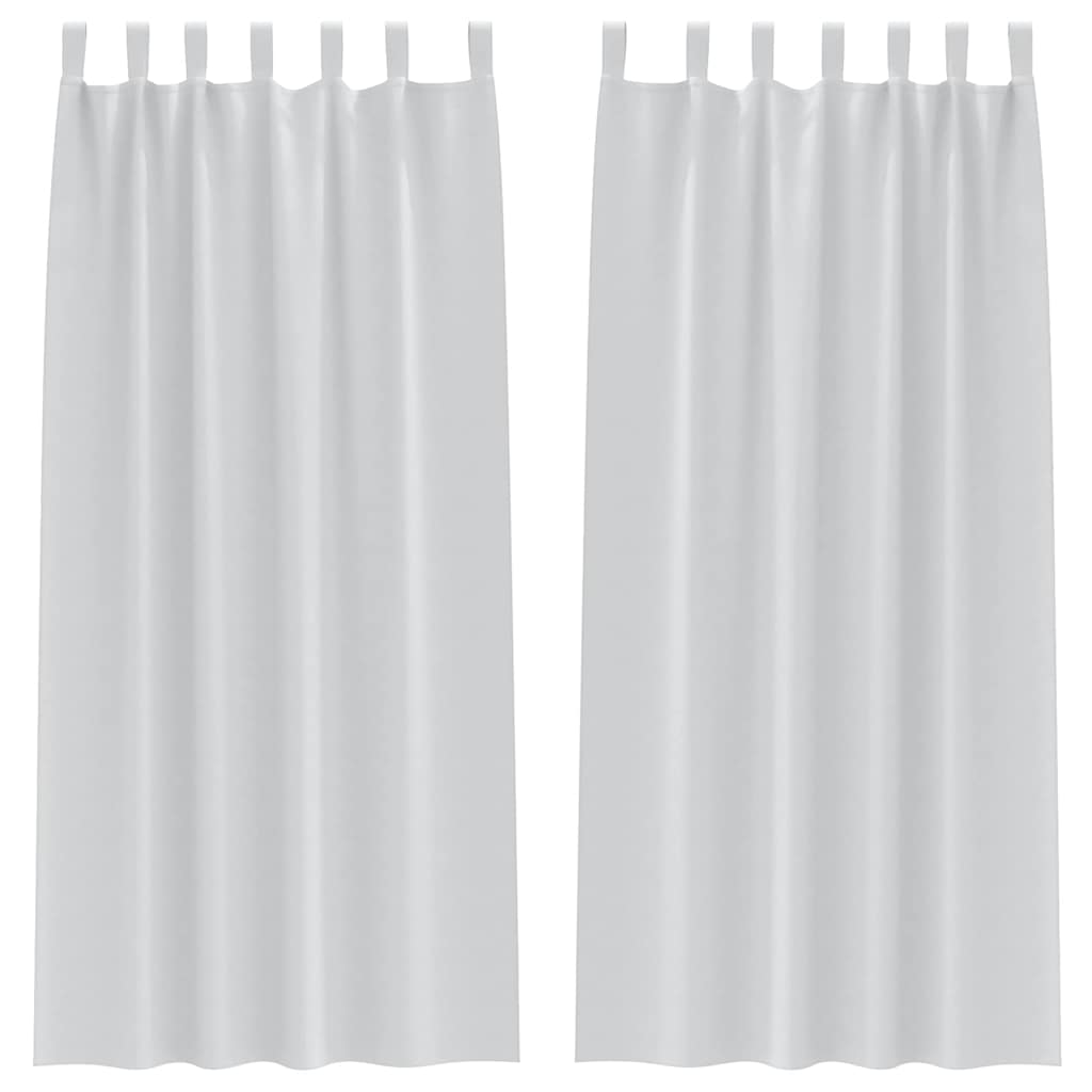 Mørklægningsgardiner med ringe 2 stk. Bleg Grå 260 x 140 cm