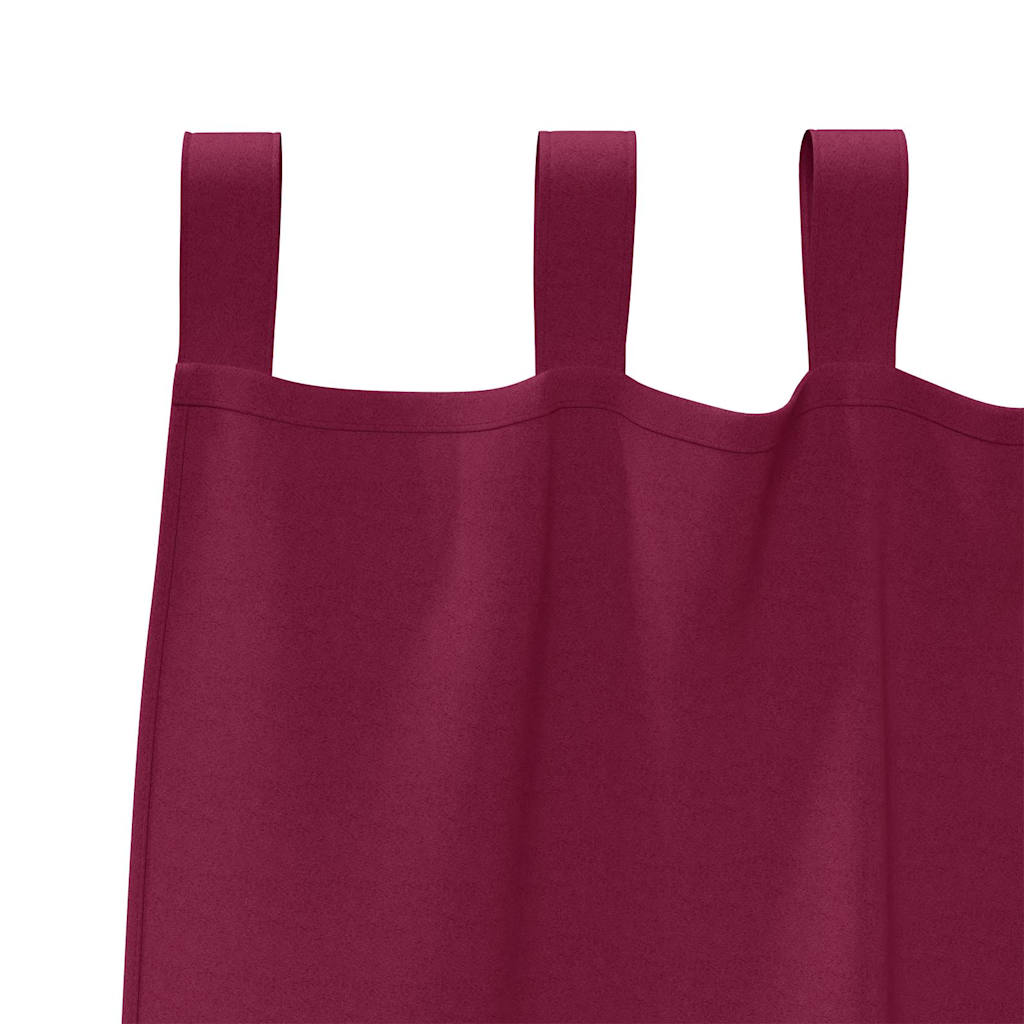 Mørklægningsgardiner med ringe 2 pcs Vinrød 175 x 140 cm
