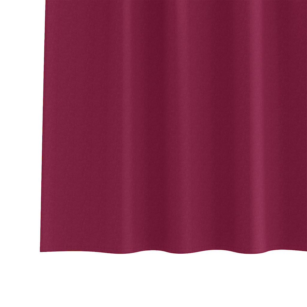 Mørklægningsgardiner med ringe 2 pcs Vinrød 175 x 140 cm