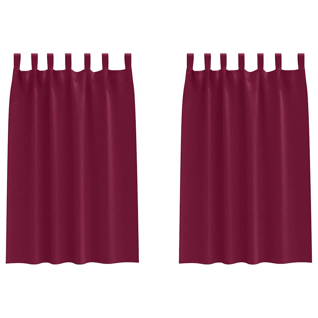 Mørklægningsgardiner med ringe 2 pcs Vinrød 175 x 140 cm